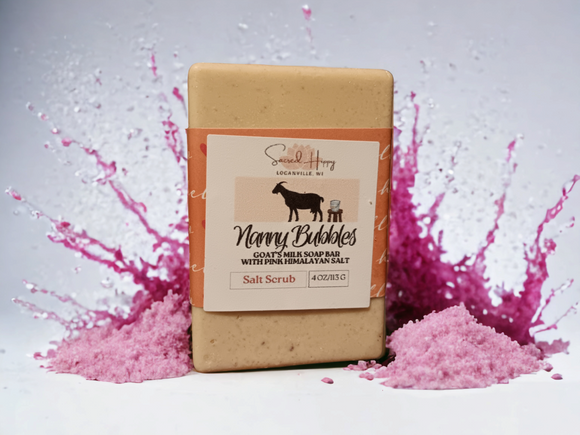 Nanny Bubbles Pink Himalayan Salt Scrub Soap Bar