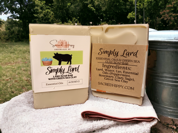 Simply Lard Essential Oil & Green Sea Clay Soap Bar